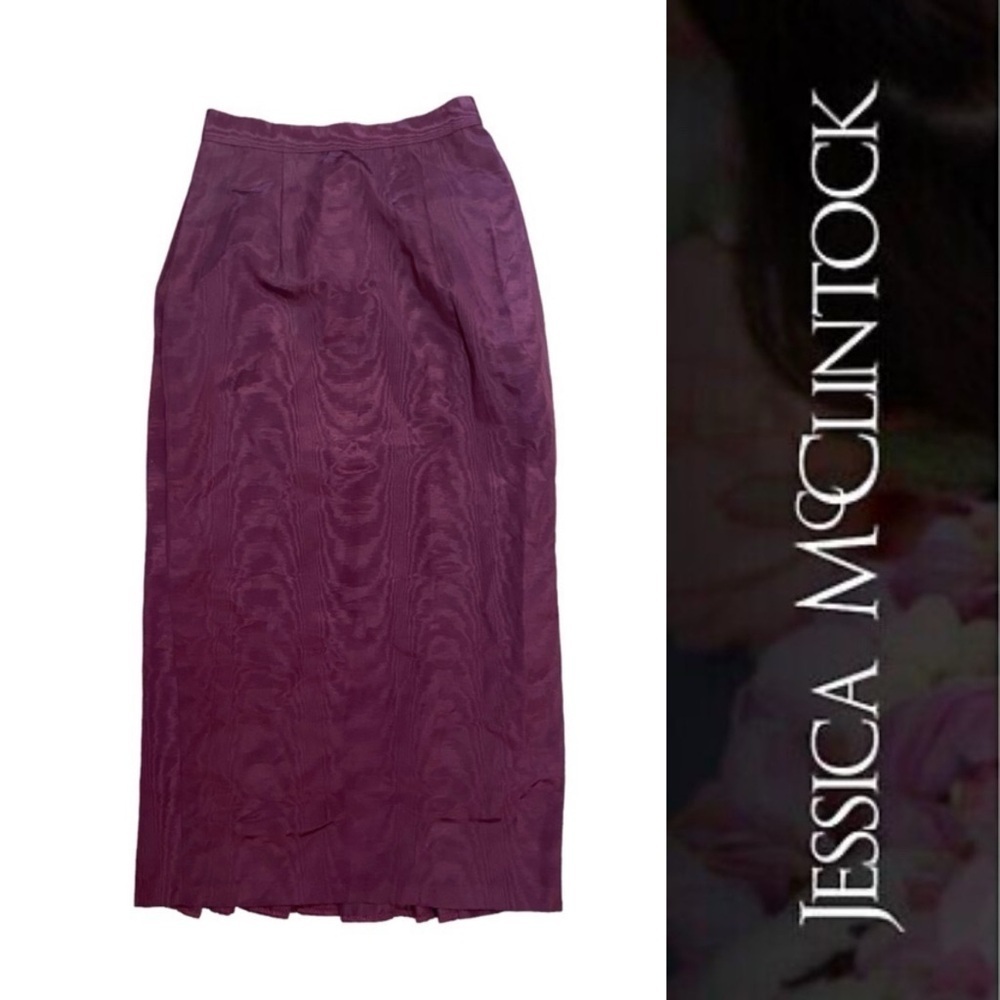 Vintage Bridal Jessica McClintock Plum Long Skirt w/ Pleated Back